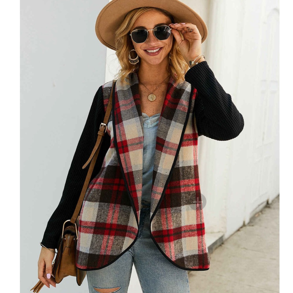 Fleece Plaid Vest